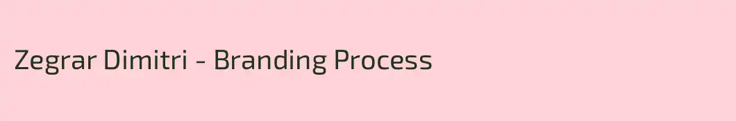 Zegrar Dimitri - Branding Process